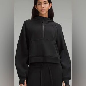 LULULEMON Cropped Oversized Scuba Hoodie Black XS/S Sweatshirt Womens